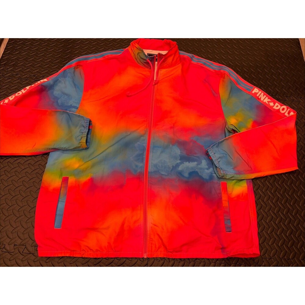 Rare VTG Pink Dolphin Windbreaker Jacket Full Zip Sz 3XL the hundreds supreme
